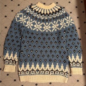 Samband of Iceland Handknit Icelandic Wool Sweater Nordic Pattern XL